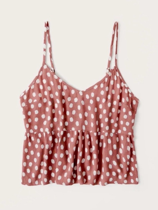 Abercrombie & Fitch Tops - Abercrombie & Fitch Trapeze Cami Polka Dot Spaghetti Strap Top Size Medium